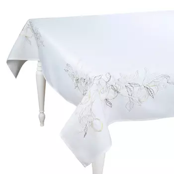 Скатерть, 170х250 см, полиэстер, белая, Лимоны, Sicily