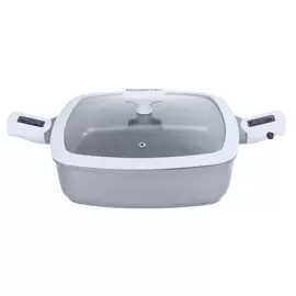 Сотейник, 28 см, 4,6 л, с крышкой, 2 съемные ручки, с покрытием, алюминий, Carbon