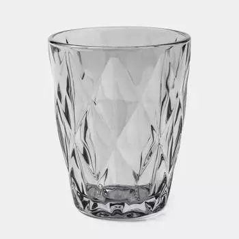 Стакан, 10 см, 270 мл, стекло Р, серый, Rhomb color