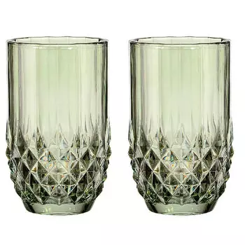 Стакан, 360 мл, 2 шт, стекло Р, зеленый, Regale