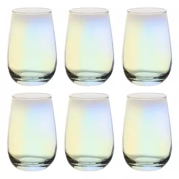 Стакан, 400 мл, 6 шт, стекло, перламутр, Floyd polar