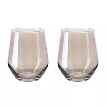 Стакан, 490 мл, 2 шт, стекло, коричневый, Twinkle