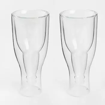 Стакан для пива, 20 см, 430 мл, 2 шт, стекло Б, Бутылка, Air shape