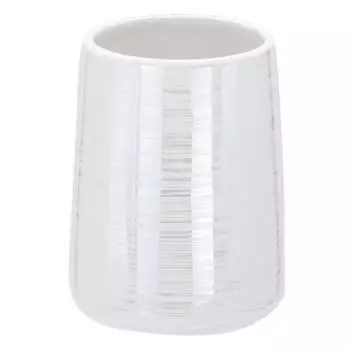 Стакан для ванной комнаты, 11 см, керамика, белый, перламутр, Odyssey