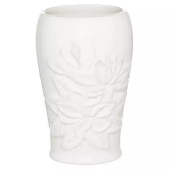 Стакан для ванной комнаты, 13 см, керамика, белый, Shower Lotus