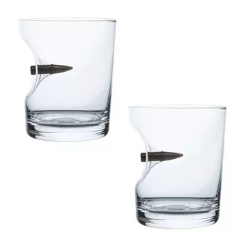 Стакан для виски, 440 мл, 2 шт, стекло, с декоративной пулей, Bullet