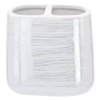 Стакан для зубных щеток, 11 см, керамика, белый, перламутр, Odyssey