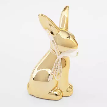 Статуэтка, 13 см, керамика, золотистая, Кролик, Easter gold