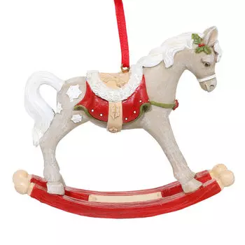 Статуэтка, 13 см, полирезин, Лошадка-качалка, Christmas style