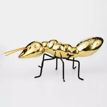 Статуэтка, 17 см, фарфор P/металл, золотистая, Муравей, Art modern
