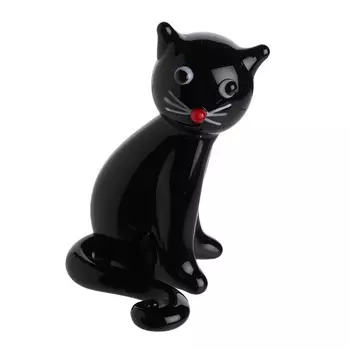 Статуэтка, 4 см, стекло, черная, Кошка, Cat