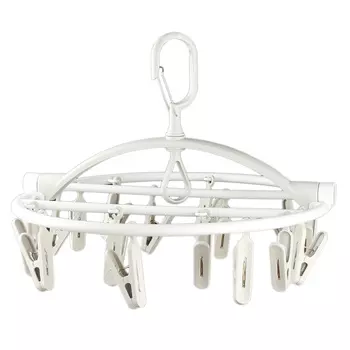 Сушилка для носков и нижнего белья, 18 прищепок, подвесная, пластик, бело-серая, Compact