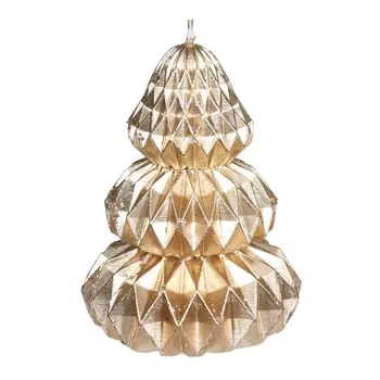 Свеча, 11 см, золотистая, Елка, Metallic glow