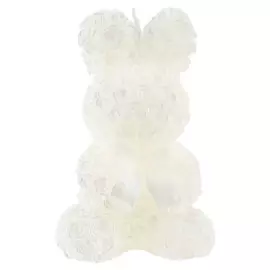 Свеча, 12 см, белая, Цветочный заяц, Pure Easter