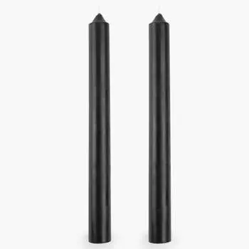 Свеча, 25 см, 2 шт, тонкая, черная, Black style