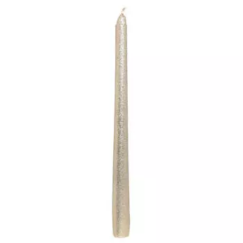 Свеча, 25 см, тонкая, шампань, Metallic glow