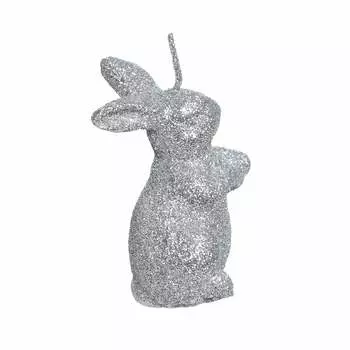 Свеча, 7 см, серебристая, Заяц, Rabbit