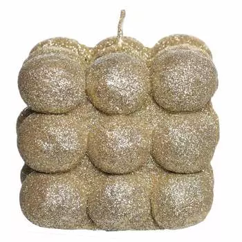 Свеча, 8 см, шампань, Куб, Metallic glow