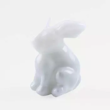 Свеча, 9 см, бело-серая, Кролик, Rabbit