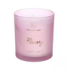 Свеча ароматическая, 8 см, в подсвечнике, сиреневая, Sapphire Lotus, Flowery