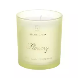 Свеча ароматическая, 8 см, в подсвечнике, желтая, Carribean Starfruit, Flowery