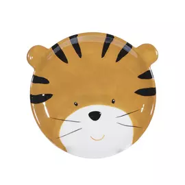 Тарелка, 16 см, керамика, оранжевая, Тигр с ушками, Tiger