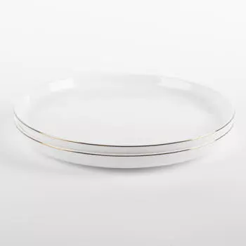 Тарелка десертная, 20 см, 2 шт, фарфор F, белая, Ideal gold