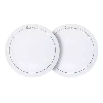 Тарелка суповая, 20х3 см, 2 шт, фарфор N, белая, Home, Scroll white