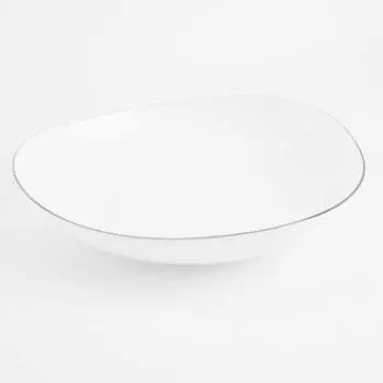 Тарелка суповая, 21х4 см, фарфор F, белая, Bend silver