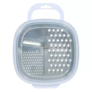 Терка, 25х19 см, с контейнером, пластик/сталь, белая, Assist