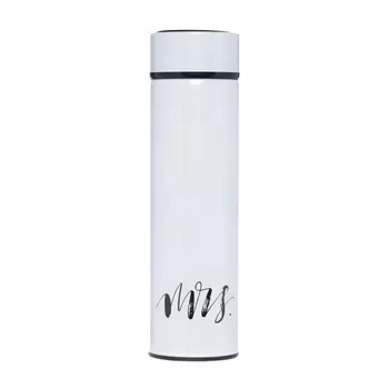 Термос, 450 мл, сталь, белый, Mrs, Style