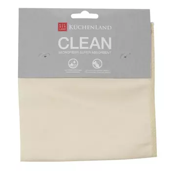 Тряпка для мебели и техники, 30x30 см, микрофибра, Замша, бежевая, Clean