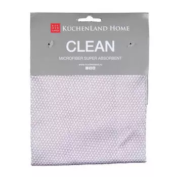 Тряпка для стекла/пластика/зеркал, 35х35 см, микрофибра, Рыбья чешуя, лиловая, Clean