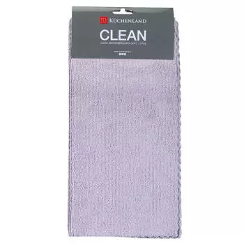Тряпка для уборки, 32х32 см, 2 шт, микрофибра с ворсом, лиловая, Clean