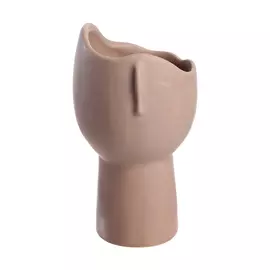 Ваза для цветов, 18 см, декоративная, керамика, пудровая, Фрагмент лица, Face