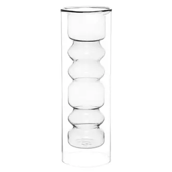 Ваза для цветов, 24 см, стекло, серая, Air color