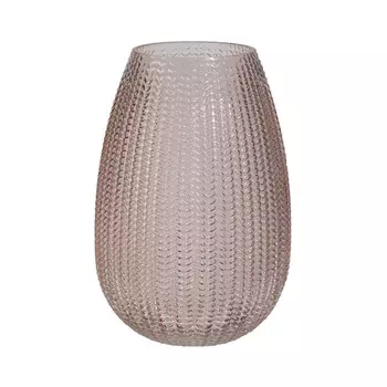 Ваза для цветов, 26 см, стекло, розовая, Fantasy