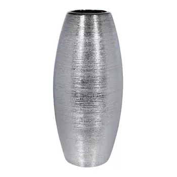 Ваза для цветов, 30 см, керамика, серебристая, Treasure