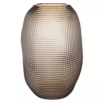 Ваза для цветов, 30 см, стекло, серая, Fantasy