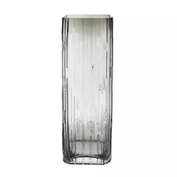 Ваза для цветов, 30 см, стекло, серая, Stripes