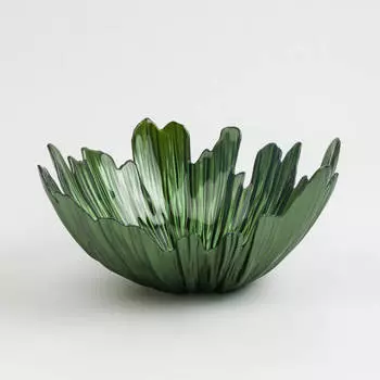 Ваза для фруктов, 26х12 см, стекло, зеленая, Verge