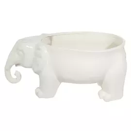 Ваза для фруктов, 34х15 см, декоративная, керамика, белая, Слон, Oasis