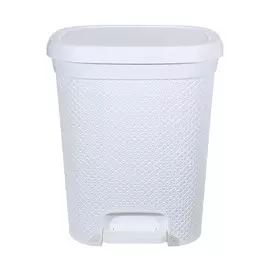 Ведро для мусора, 15 л, с педалью, пластик, белое, Grid