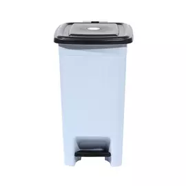 Ведро для мусора, 15 л, с педалью, пластик, серо-черное, Basic bin