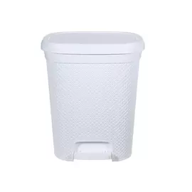 Ведро для мусора, 6,5 л, с педалью, пластик, белое, Grid