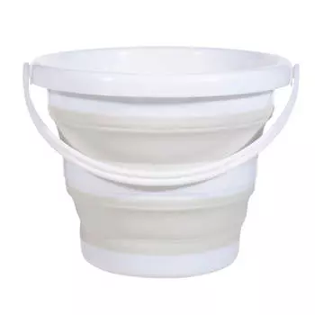 Ведро складное, 10 л, пластик/резина, светло-серое, Foldaway