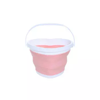 Ведро складное, 3 л, пластик/резина, пудровое, Сердце, Foldaway