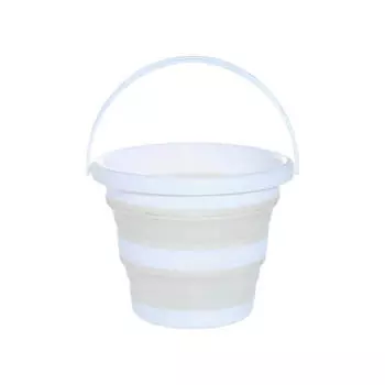 Ведро складное, 5 л, пластик/резина, светло-серое, Foldaway