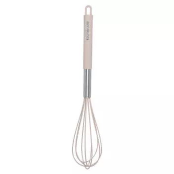 Венчик, 34 см, силикон/сталь, серо-бежевый, Metallic