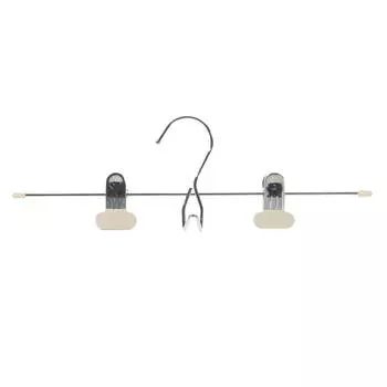 Вешалка для брюк/юбок, 33 см, 3 шт, с зажимами, металл с покрытием, бежевая, Colorful house